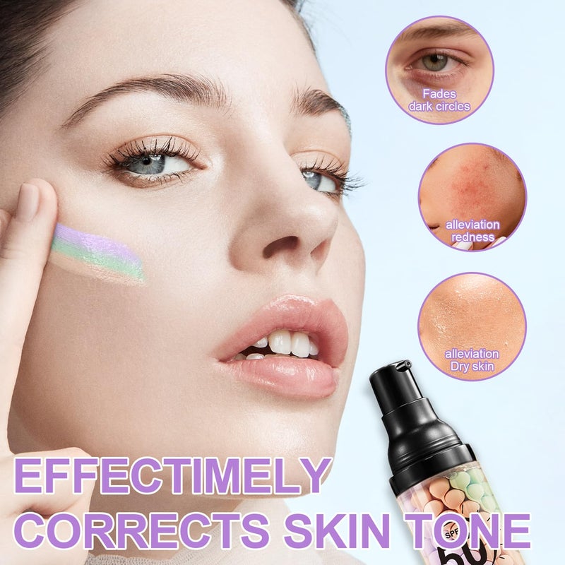 Scarman 3 in 1 Color Correcting Serum, SPF Primer for Face Before Makeup, Sunscreen One Step Makeup Primer,SPF 50 PA+++ Isolation Cream,Color Correcting Facial Serum Oil Control & Moisturizing - Image 4