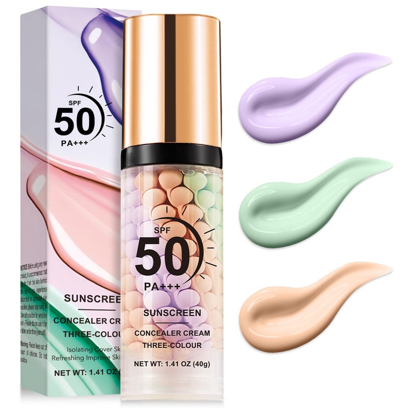 Scarman 3 in 1 Color Correcting Serum, SPF Primer for Face Before Makeup, Sunscreen One Step Makeup Primer,SPF 50 PA+++ Isolation Cream,Color Correcting Facial Serum Oil Control & Moisturizing - Image 1