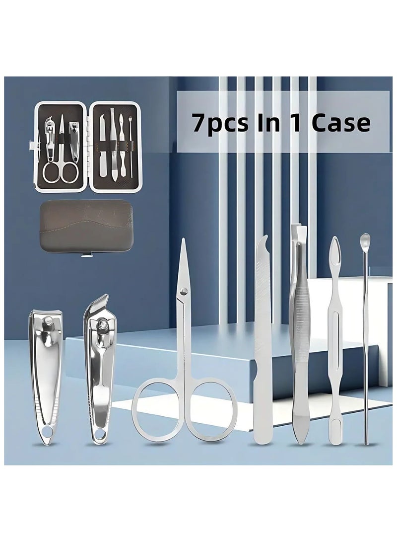 سولاري كليبرز الأظافر وأدوات التجميل، مجموعة مانيكير 7 قطع مجموعة أدوات باديكير من الفولاذ المقاوم للصدأ - Image 2