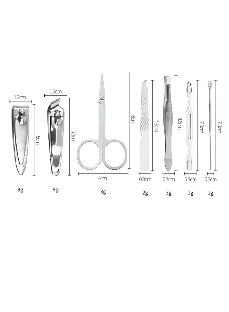 سولاري كليبرز الأظافر وأدوات التجميل، مجموعة مانيكير 7 قطع مجموعة أدوات باديكير من الفولاذ المقاوم للصدأ - Image 4
