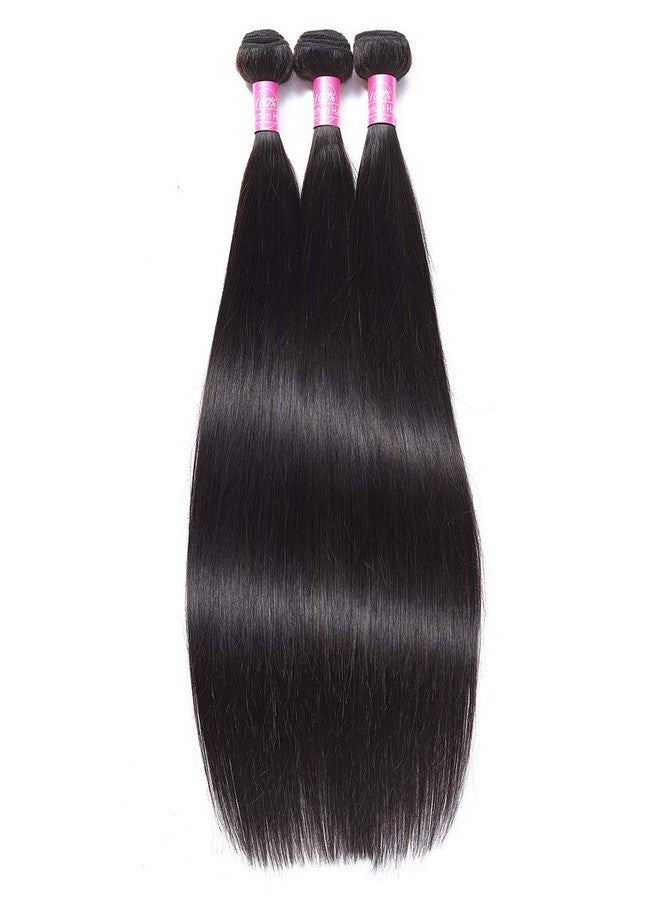 FQ Straight Hair One Bundle 24 Inch 100% Unprocessed Peruvian Virgin Human Hair Double Weft 100g/Bundle Natural Color - Image 3