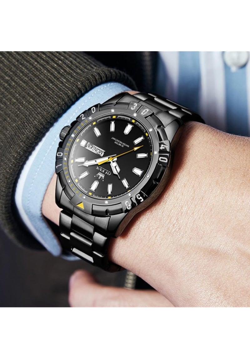 أوليفز ساعات رجالية كوارتز ستانلس ستيل مقاومة للماء 5560 - Image 4