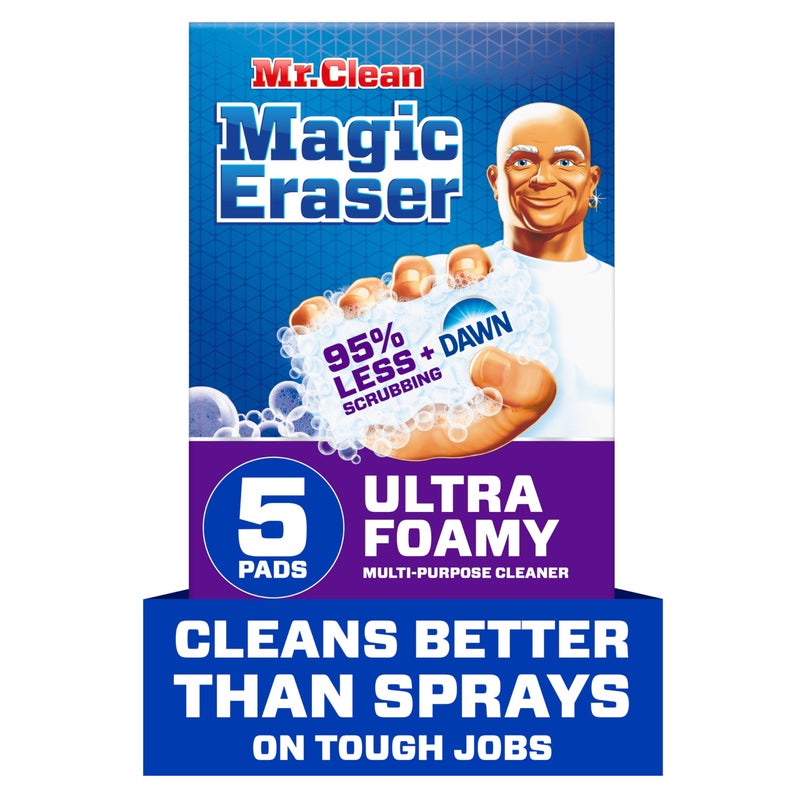 Mr Clean Magic Eraser Foaming Sponge All Purpose Cleaner Dawn Cleaning Power Wall Cleaner Sneaker Cleaner Oven Cleaner Kitchen Bathroom Shower Cleaning Supplies Scrubber Ultra Foamy 5ct
