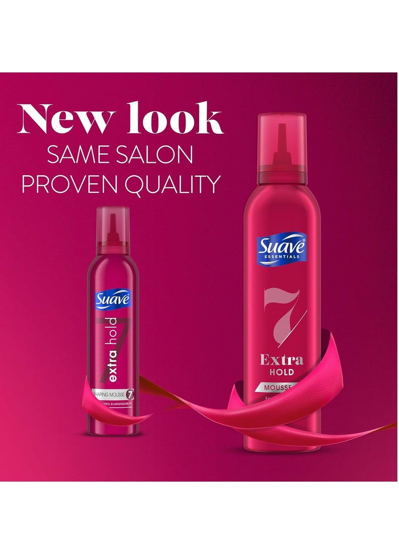 Suave Suave Extra Hold Mousse for Curly Hair, Wavy, All Hair Types, Moisturizing & Nourishing, Foam, Scented 9 oz (Pack of 2)  - Image 3