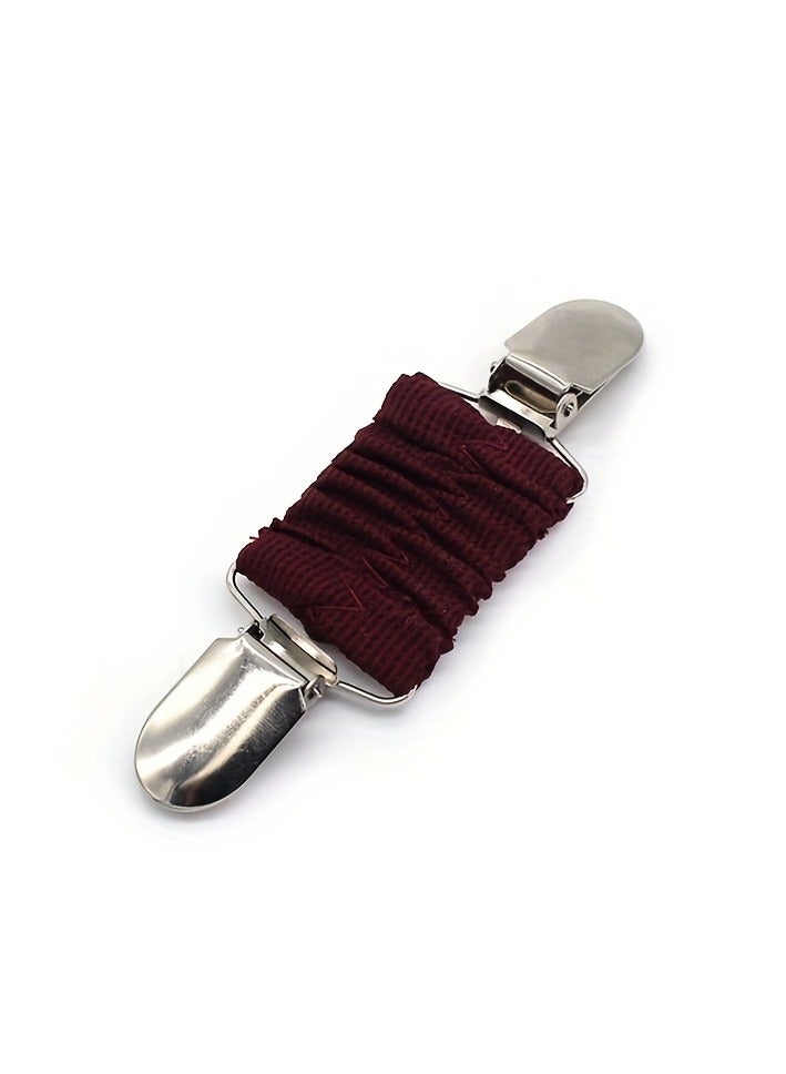 AROAQ Dress Clips, Elastic Clothes Clip Brooch Pins, Multipurpose Dress Shirt Brooch Clip, Portable Brown Dress Clips Back Cinch For Women - Image 1