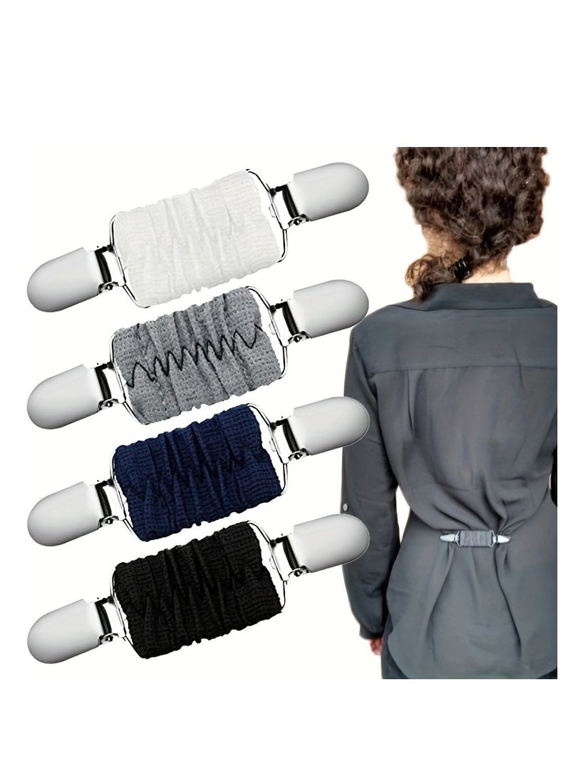 AROAQ Dress Clips, Elastic Clothes Clip Brooch Pins, Multipurpose Dress Shirt Brooch Clip, Portable Brown Dress Clips Back Cinch For Women - Image 2