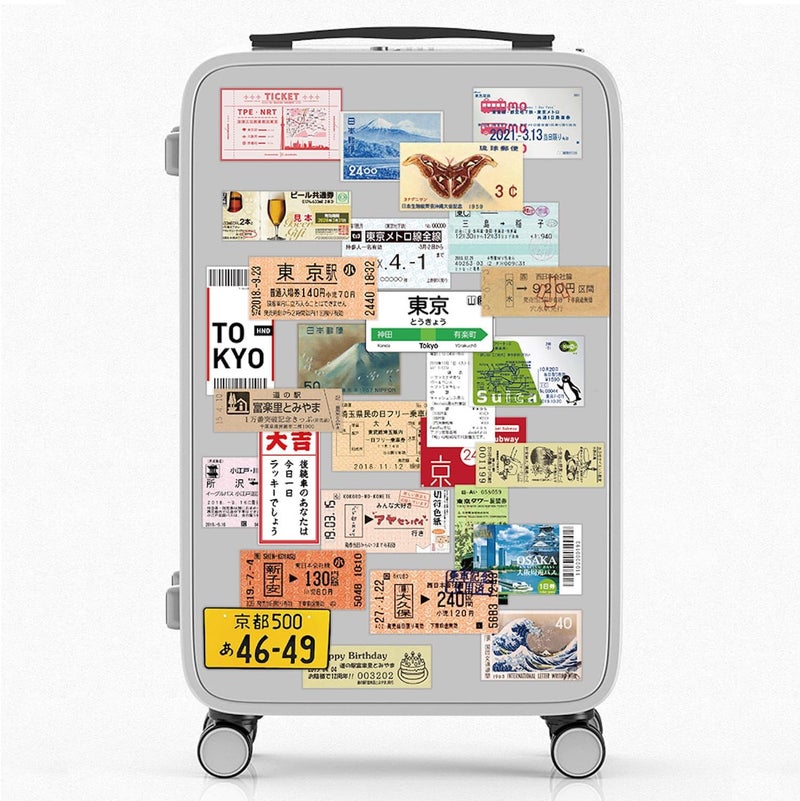 60pcs Japan Travel Stamps Stickers for Teens Laptops,Vintage Aesthetic Postage Stamp Stickers Waterproof Vinyl Decals for Water Bottle Journal Suitcase Notebook Bumper - Image 4