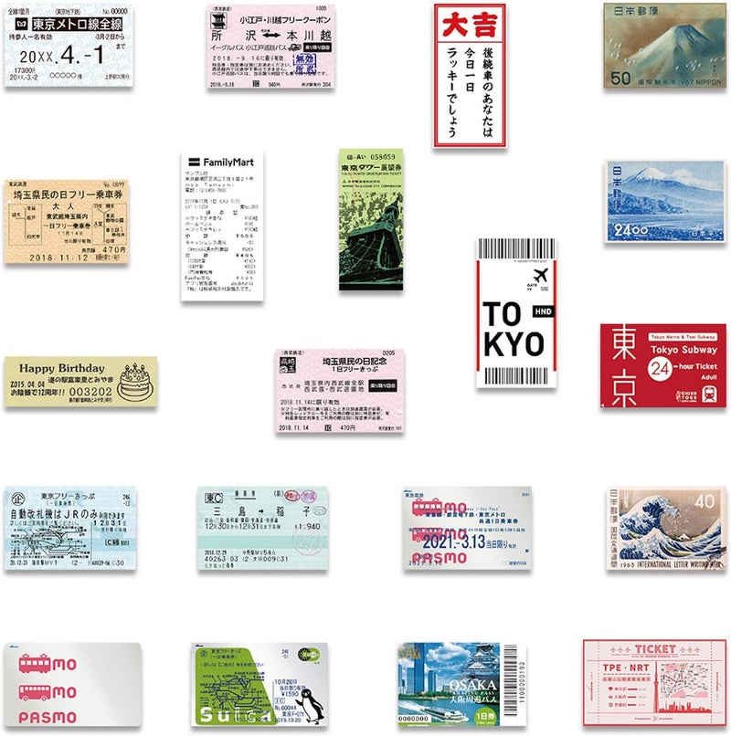 60pcs Japan Travel Stamps Stickers for Teens Laptops,Vintage Aesthetic Postage Stamp Stickers Waterproof Vinyl Decals for Water Bottle Journal Suitcase Notebook Bumper - Image 2