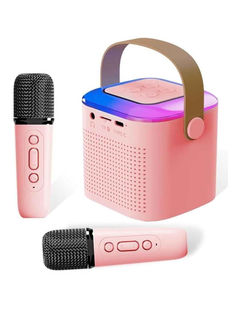 TIGER Portable Karaoke Machine with 2 Wireless Microphones || Mini Bluetooth Speaker with LED Lights – Supports TF Card, AUX Input – Ideal for Kids & Adults, Home & Outdoor Parties, Birthdays & Events – Assorted Colors - Image 1