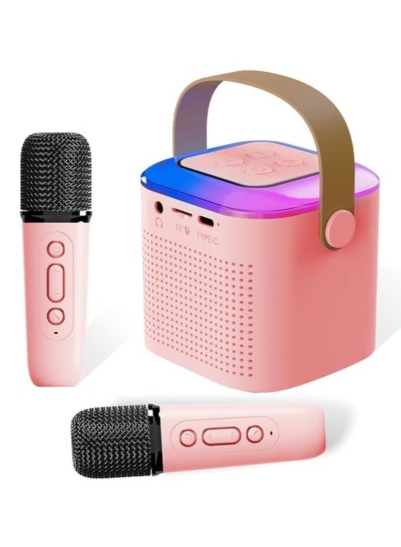 TIGER Portable Karaoke Machine with 2 Wireless Microphones || Mini Bluetooth Speaker with LED Lights – Supports TF Card, AUX Input – Ideal for Kids & Adults, Home & Outdoor Parties, Birthdays & Events – Assorted Colors - Image 2