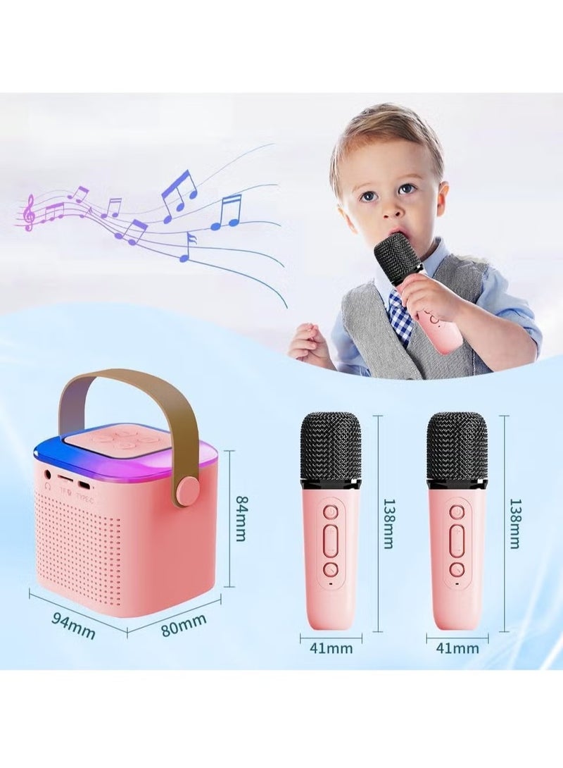 TIGER Portable Karaoke Machine with 2 Wireless Microphones || Mini Bluetooth Speaker with LED Lights – Supports TF Card, AUX Input – Ideal for Kids & Adults, Home & Outdoor Parties, Birthdays & Events – Assorted Colors - Image 3