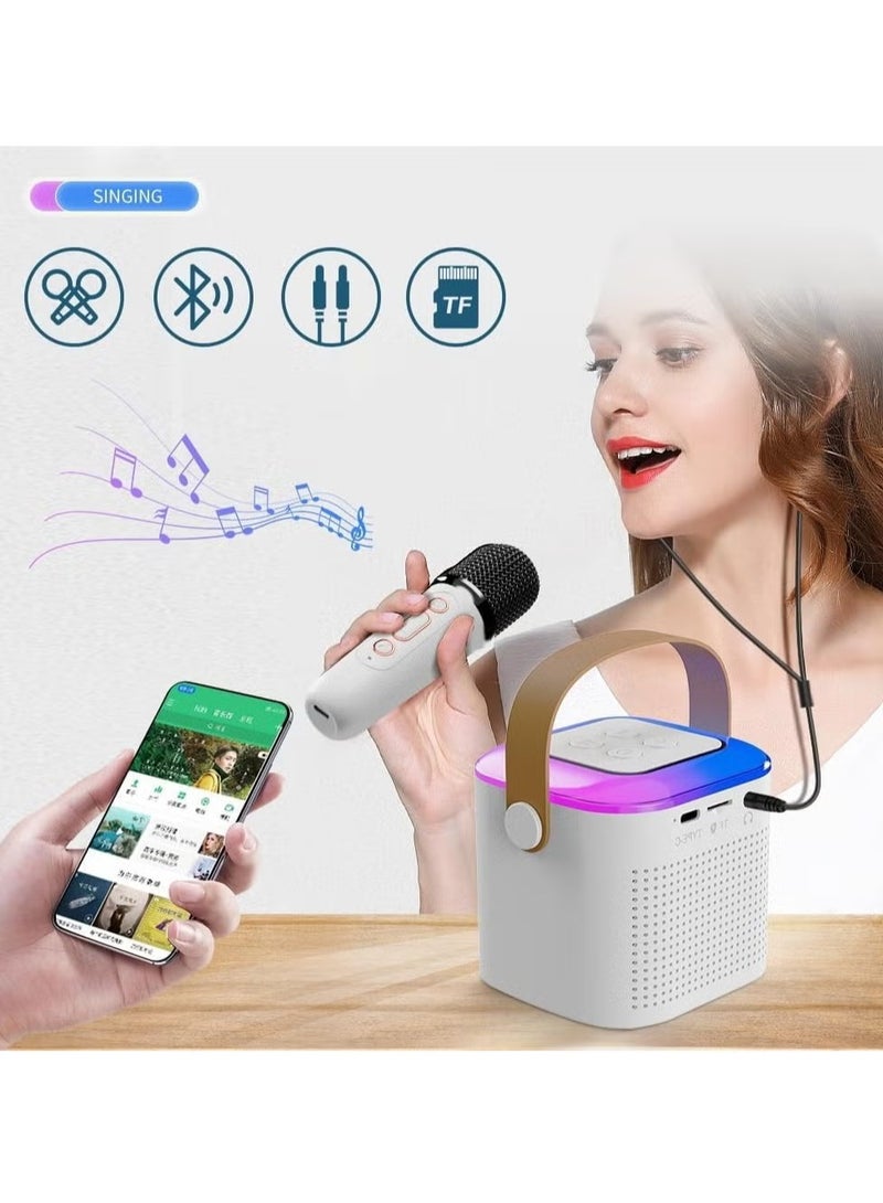TIGER Portable Karaoke Machine with 2 Wireless Microphones || Mini Bluetooth Speaker with LED Lights – Supports TF Card, AUX Input – Ideal for Kids & Adults, Home & Outdoor Parties, Birthdays & Events – Assorted Colors - Image 5