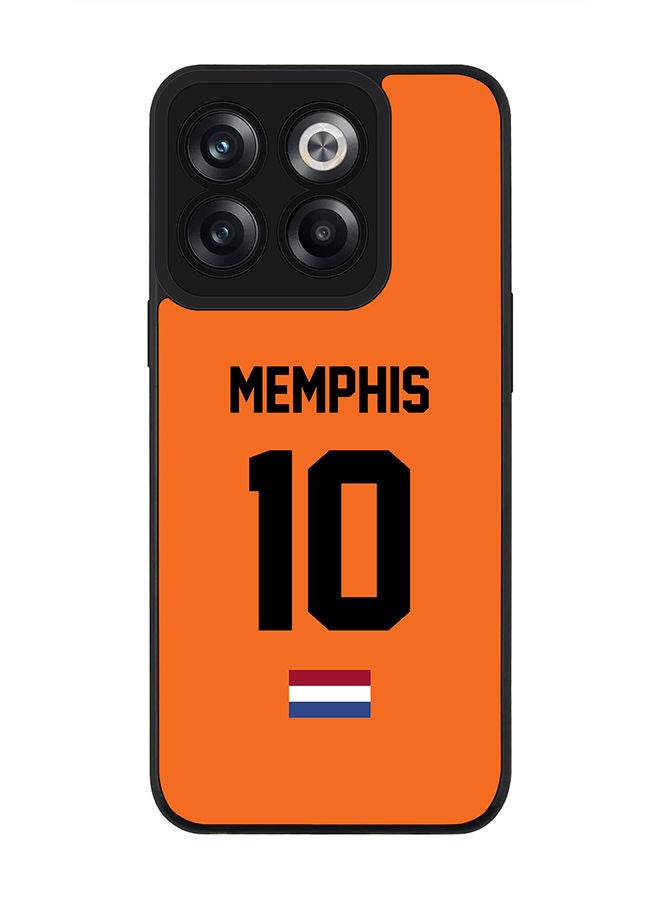 Stylizedd Rugged Black edge case for OnePlus Ace Pro Slim fit Soft Case Flexible Rubber Edges Anti Drop TPU Gel Thin Cover - Football Team - Netherlands Player Name - Memphis - Image 1