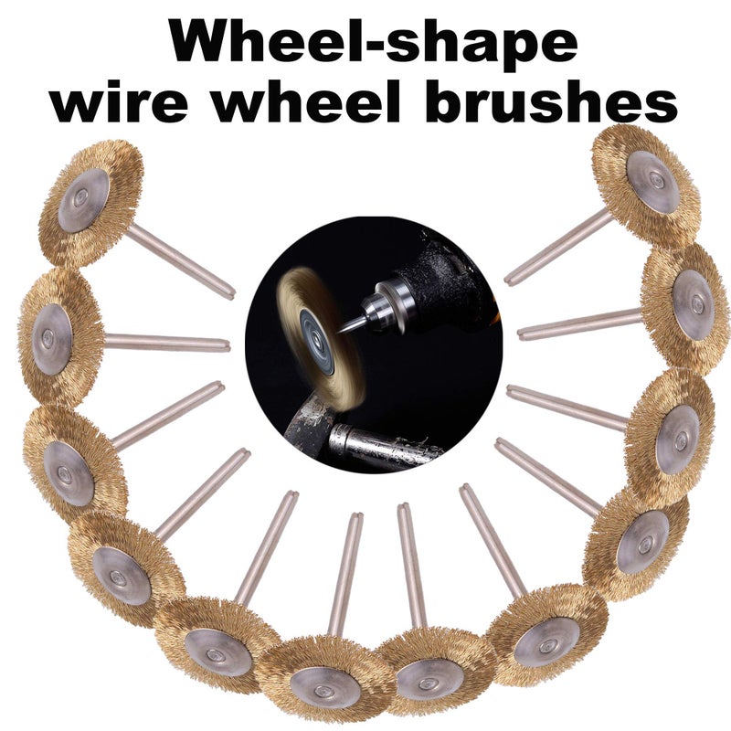 Rocaris 72 Pack Wire Wheel Brushes Set  Brass And Steel Wire Brush Set 1/8"" Shank For Rotary Tools Accessories Polish Clean Tools - Image 4