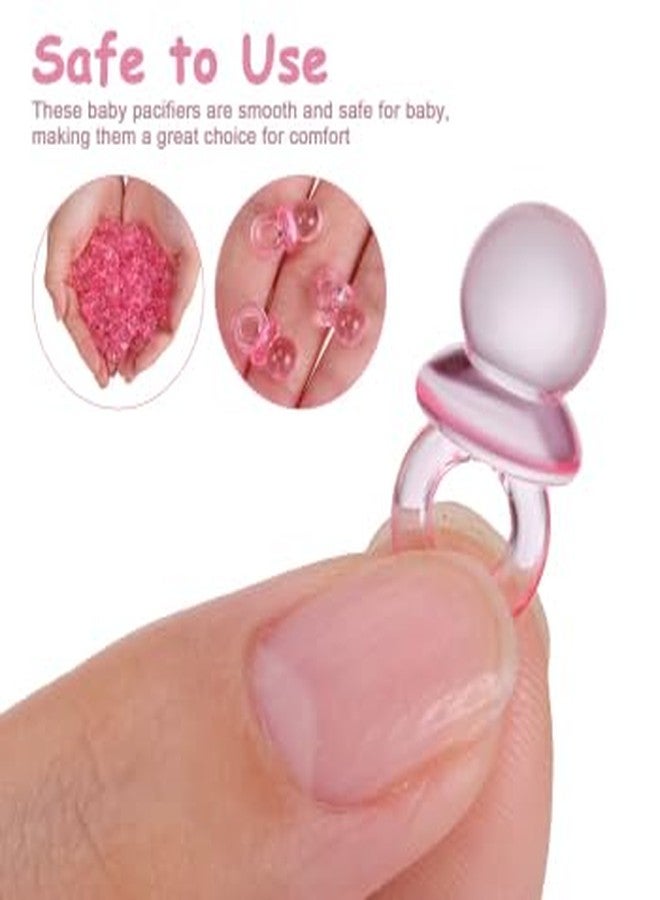 JOINPAYA 100 Pcs Acrylic Pacifiers: Mini Cute Shower Pacifiers Necklace Bulk Party Favors Charm Pacifiers for Shower Favors Decoration - Image 3