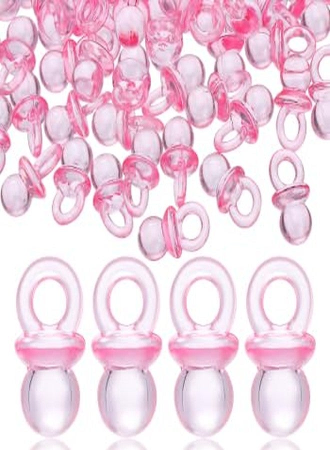 JOINPAYA 100 Pcs Acrylic Pacifiers: Mini Cute Shower Pacifiers Necklace Bulk Party Favors Charm Pacifiers for Shower Favors Decoration - Image 1