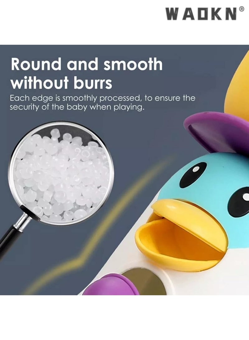 WAOKN Bathtub Toys for Toddlers Kids 1 2 3 4,Ducky Penguin Waterwheel Bath Toys for Boys Girls Preschool Bath Toy,Bathroom Strong Suckers Water Scoop (Penguin Waterwheel Bath Toys) - Image 3