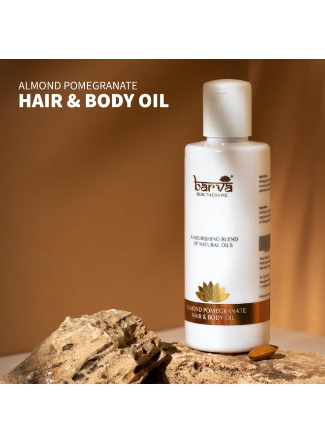 Barva Hair & Body Massage Oil with Natural Almond and Pomegranate. Relaxing Body Oil for Dry to Normal Skin with Vitamin E - 200 ml - Image 3