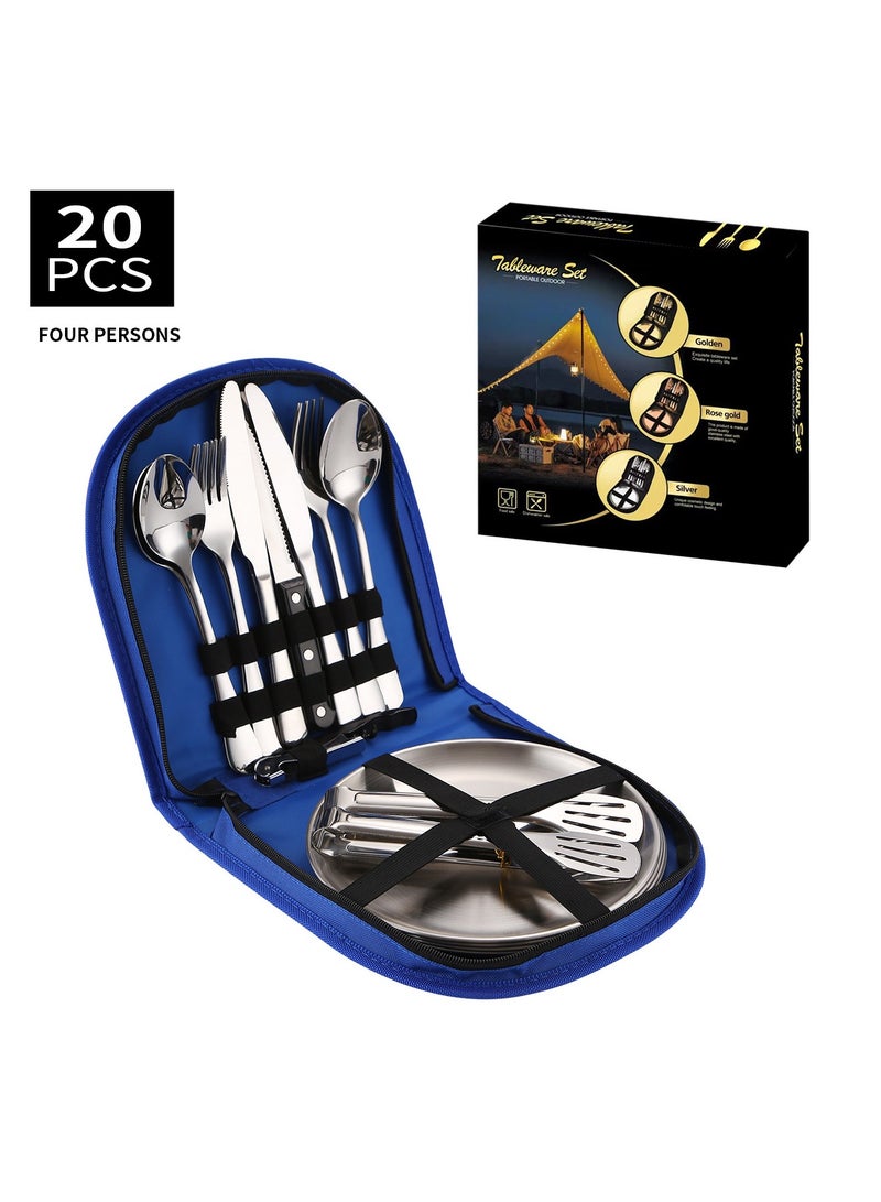 KUYING Stainless Steel Tableware Set Of 20 Pieces Western Knife Fork Spoon Set  - Image 1