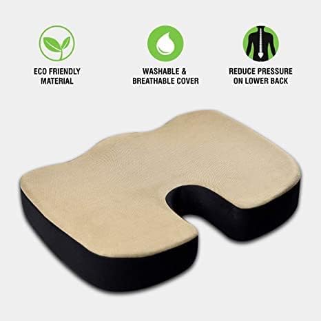 ZMOXY Seat Cushion Lumbar Support Pillow with Adjustable StrapChair Cushions for Sciatica Pain Reliefwith Washable Cover Memory Foam for Car Travel and Wheelchair - Image 3