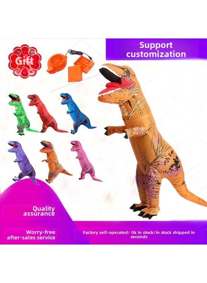 Generic Cross Border Halloween Dinosaur Stegosaurus Adult Party Party Cosplay Performance Suit Tyrannosaurus Rex Inflatable Suit Doll-Color:Big Head Dinosaur Adult 160-190cm  - Image 2