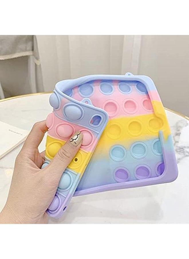 erorex - Pop It For iPad Air 5Th 4Th Generation Case 2022 2020 Kids Girls Poppet Fidget Toy Push Bubblesilicone Tablet Case Cover Stand Shoulder Strap For iPad Air 5 4 10.9” Rainbow - Image 1