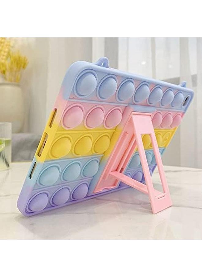 erorex - Pop It For iPad Air 5Th 4Th Generation Case 2022 2020 Kids Girls Poppet Fidget Toy Push Bubblesilicone Tablet Case Cover Stand Shoulder Strap For iPad Air 5 4 10.9” Rainbow - Image 1