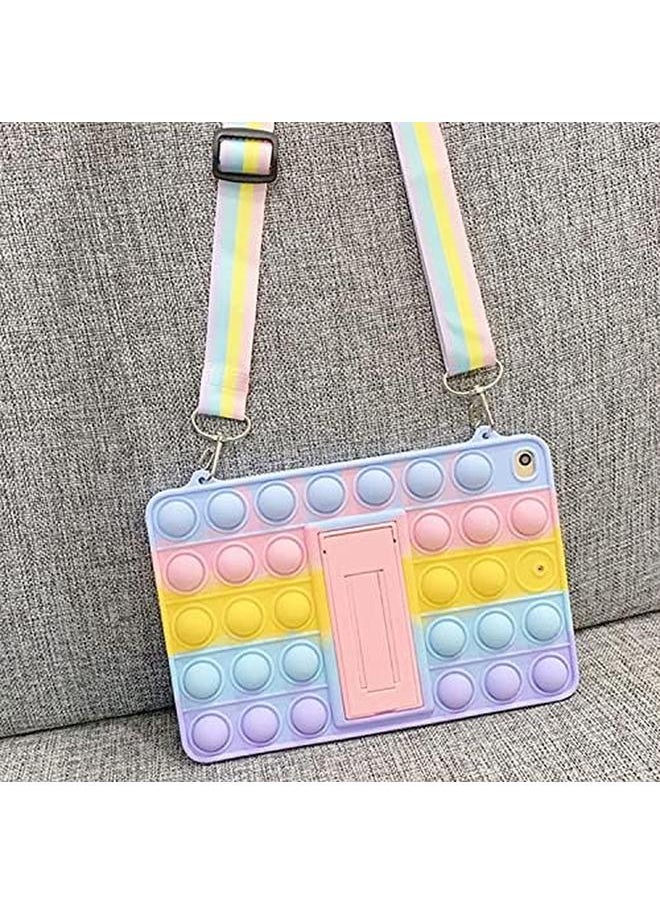erorex - Pop It For iPad Air 5Th 4Th Generation Case 2022 2020 Kids Girls Poppet Fidget Toy Push Bubblesilicone Tablet Case Cover Stand Shoulder Strap For iPad Air 5 4 10.9” Rainbow - Image 1