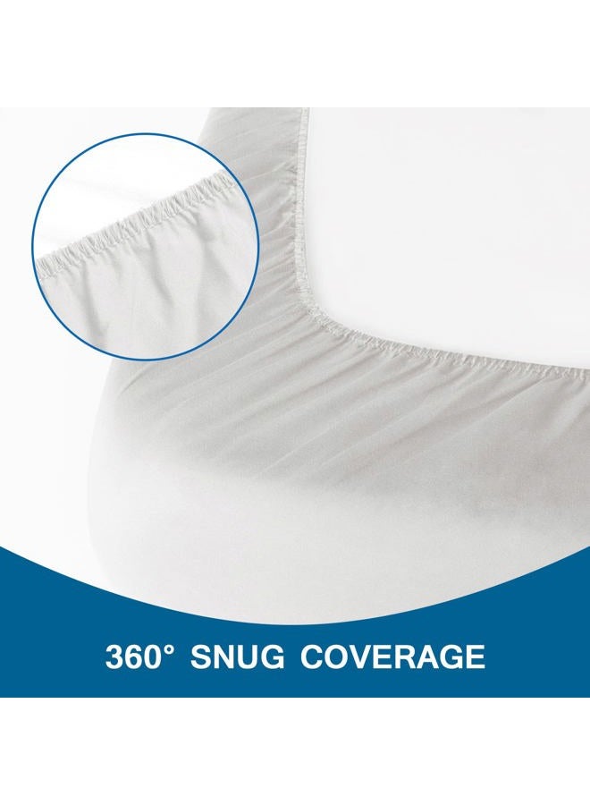 Coldwind Cot Sheet 31" x 75", Cot Size Mattress Cover Fitted with Narrow Twin/Camp Bunk/Rvs Bunk/Guest Beds, Super Soft and Breathable Microfiber Cover, White - Image 4