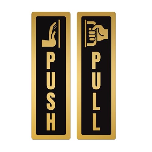 Goelite Acrylic Pull Push. Sign Board For Stores, Café, Hotel, Restaurant, Business, Shop Self-Adhesive And Waterproof Size : 6 Inch Set of 1 Sign Board (pull push.) - Image 1