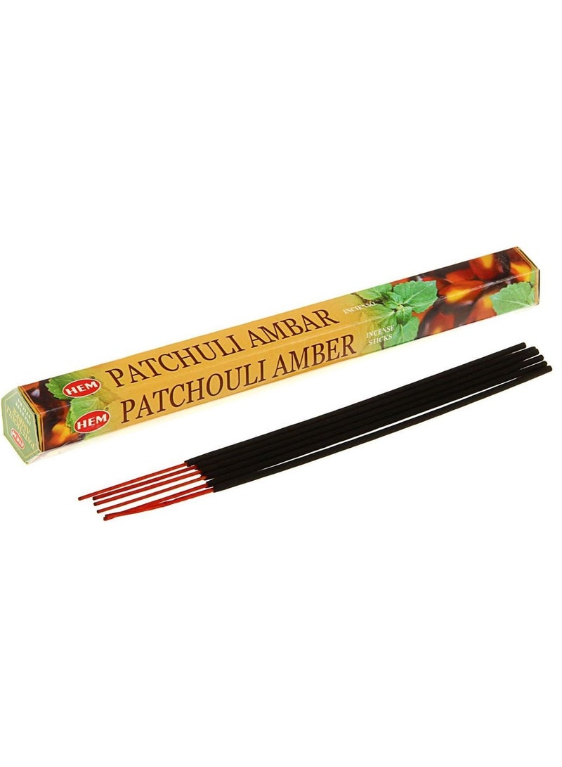 HEM Patchouli Amber Incense Sticks Pack of 20
