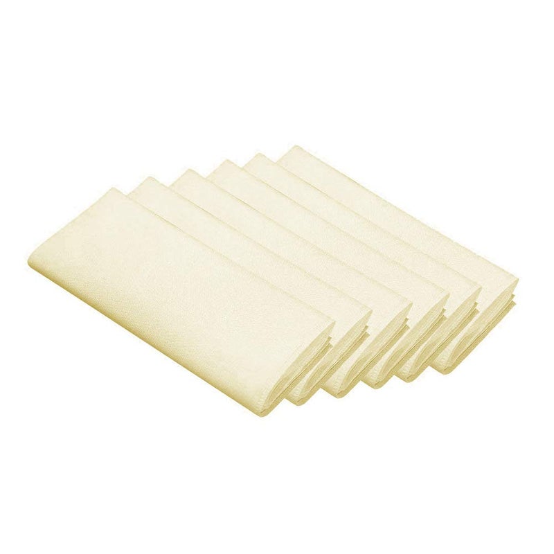 Surmente 20Inch Polyester Cloth Napkins Linen Dinner Napkins Set of 12 for Weddings Banquets or Restaurants 1Dozen Ivory