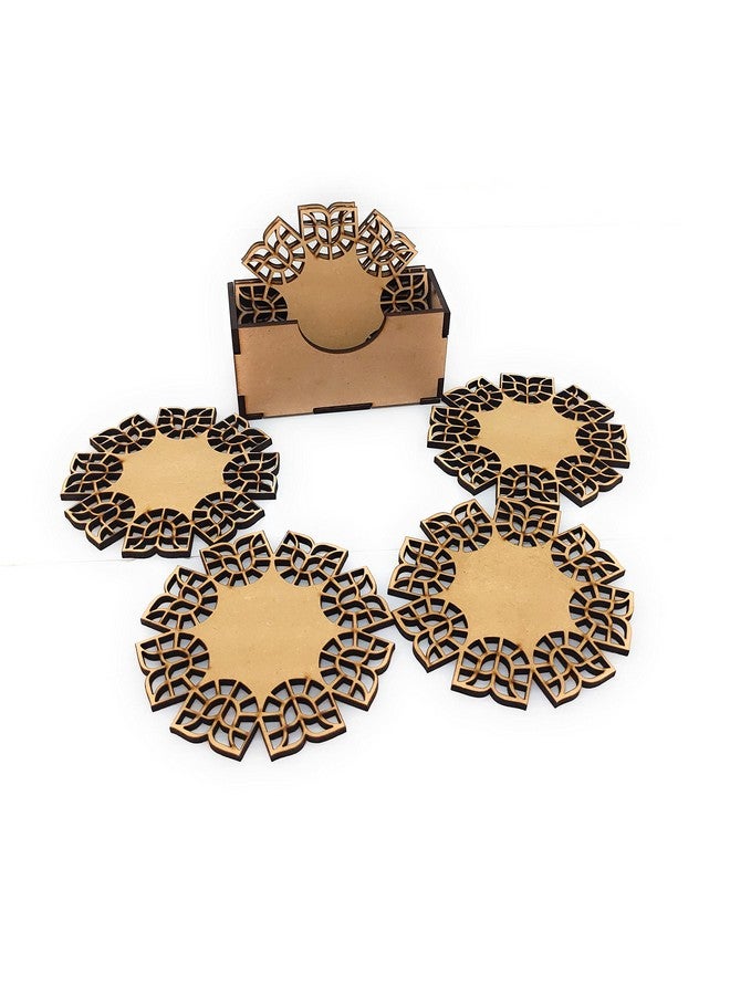 StepsToDo StepsToDo Wooden Tea Coasters. with Table Top Protection Layer. Set of 6 Drink Coasters.  - Image 3