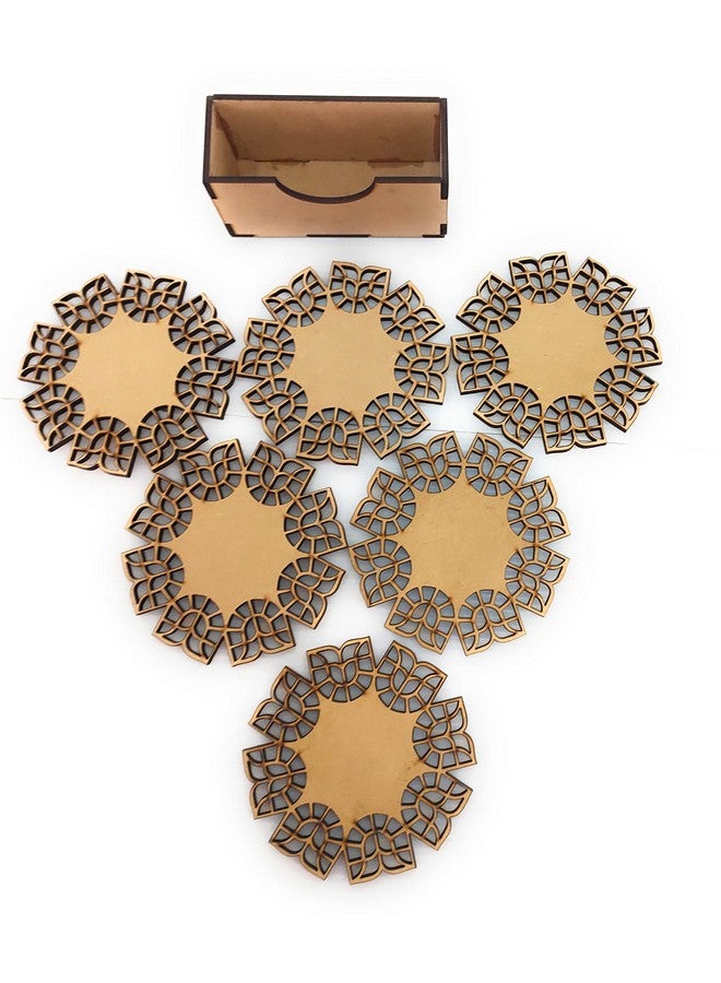 StepsToDo StepsToDo Wooden Tea Coasters. with Table Top Protection Layer. Set of 6 Drink Coasters.  - Image 2