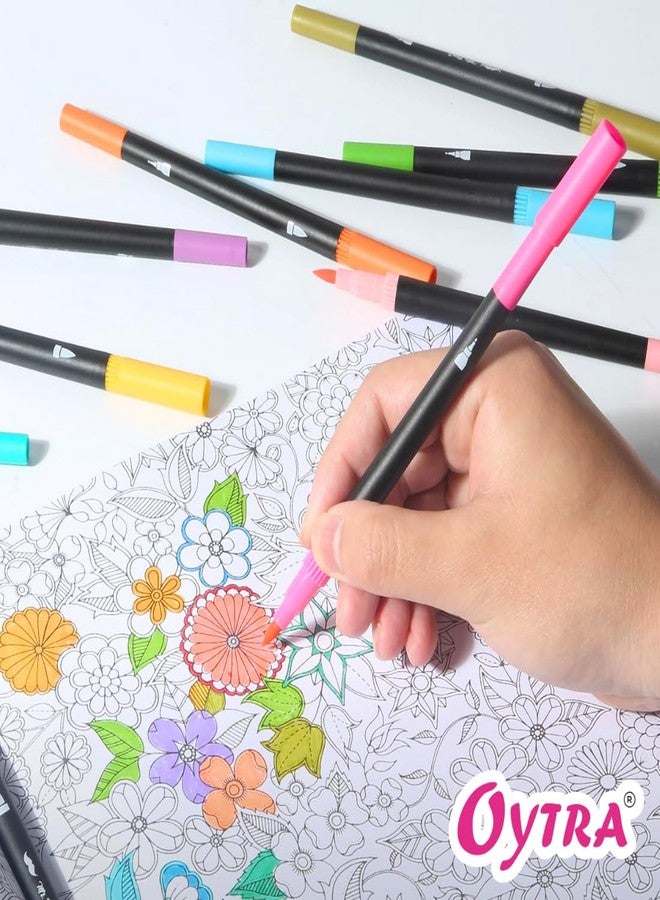 Oytra Dual Tip Brush Pens 12 Colors Sketch Pen For Drawing Sketching Calligraphy Coloring Journaling Hand Lettering - Image 5