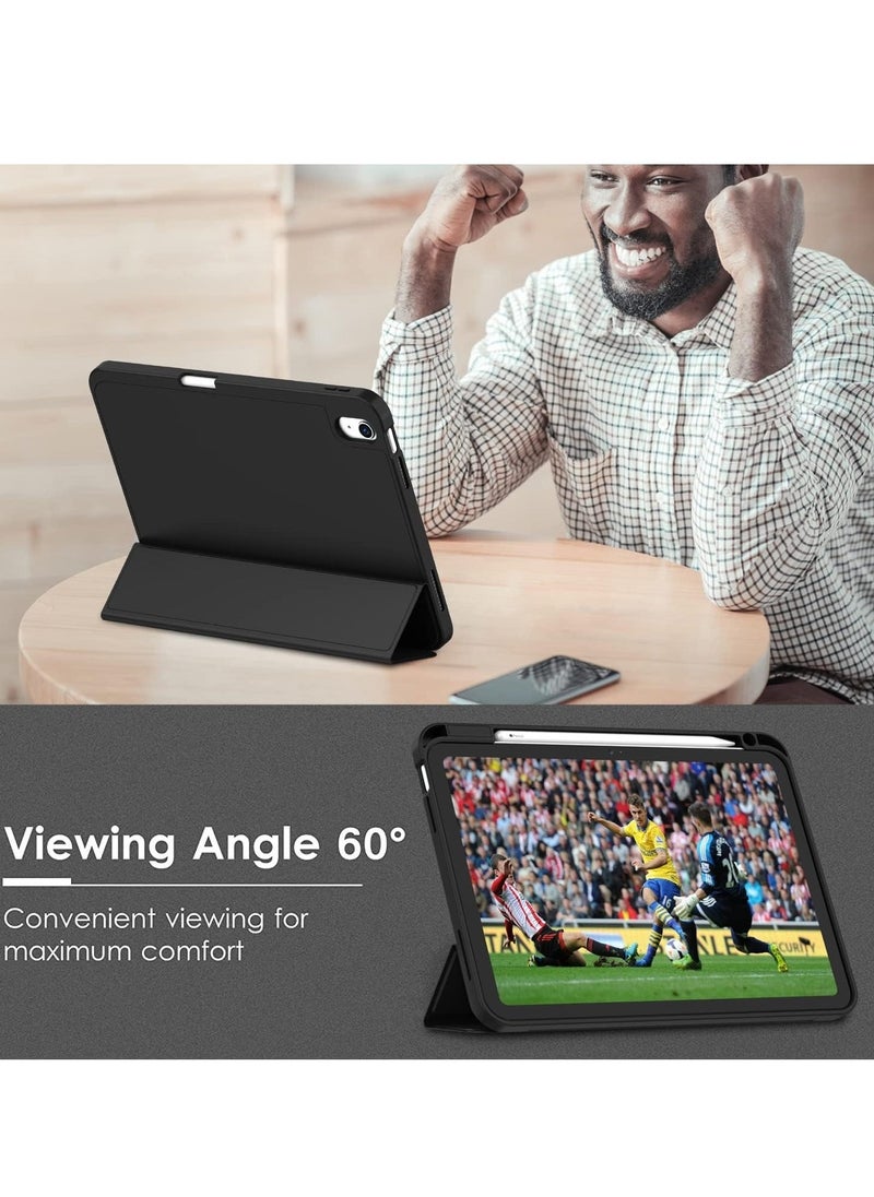 JAJEEK iPad 10th Generation Case (10.9 Inch, 2022) – Smart Case with Pencil Holder, Soft TPU Back, Auto Wake/Sleep Function, New Black - Image 5