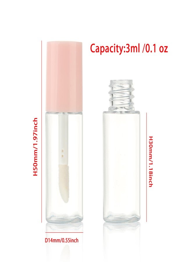 COSIDEA 50pcs 3ml mini lip gloss tubes Bulk Sample size Round Pink lipgloss cotainer pack bottles - Image 2