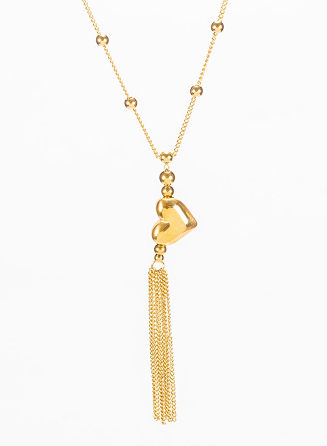 The Black Pearl Accessories Stainless Steel Necklace with a Golden Heart Pendant - Image 1