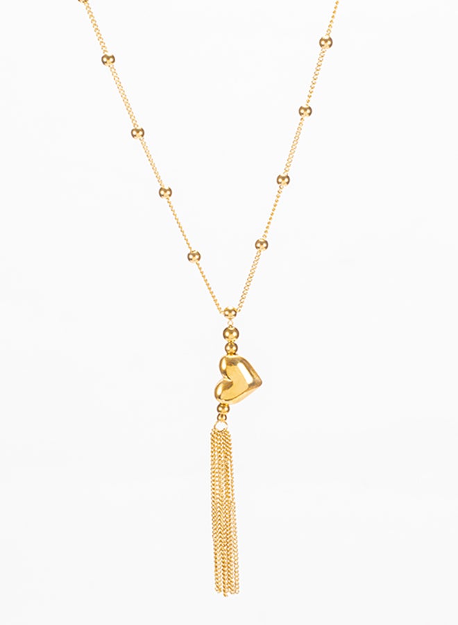 The Black Pearl Accessories Stainless Steel Necklace with a Golden Heart Pendant - Image 2