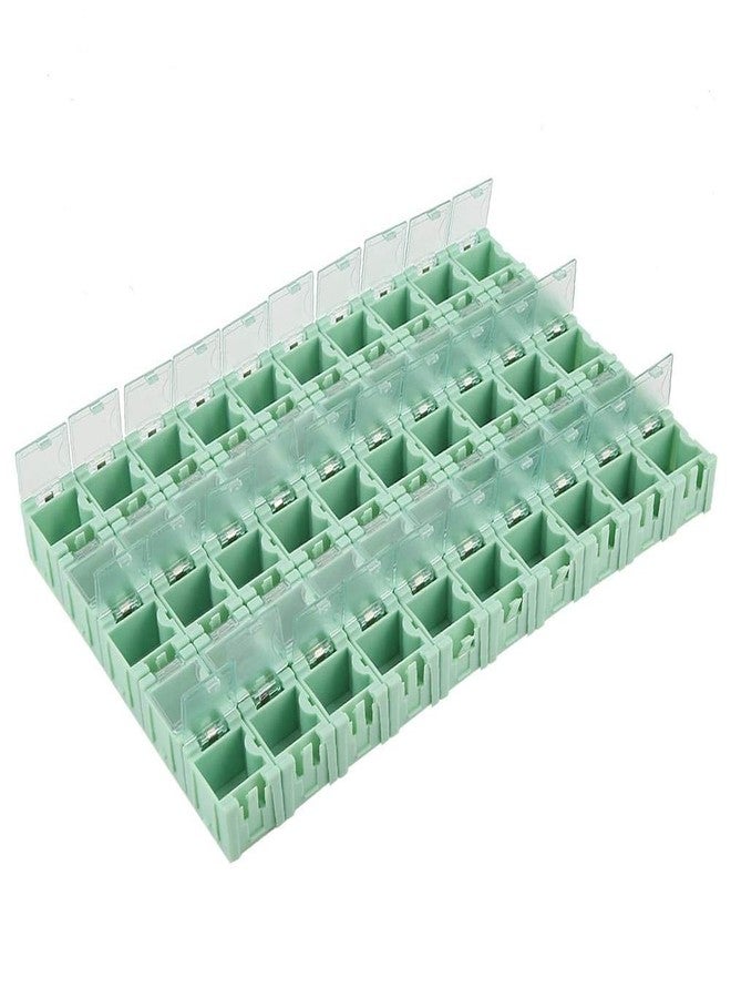 Hongzer 50pcs/Set Green SMT SMD Container Box, Electronic Components Parts Storage Case with Transparent Lid, Mini Component Assortment Storage Box, Tool Organizers - Image 1