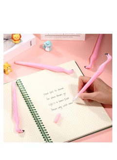 Y&D 18 Pieces Cute Pink Flamingo Pens Gift Creative Pen Novelty Plastic Rubber Ballpoint Black Ink 0.5 mm for Child Teacher Student Party Favors School Supplies  - Image 2