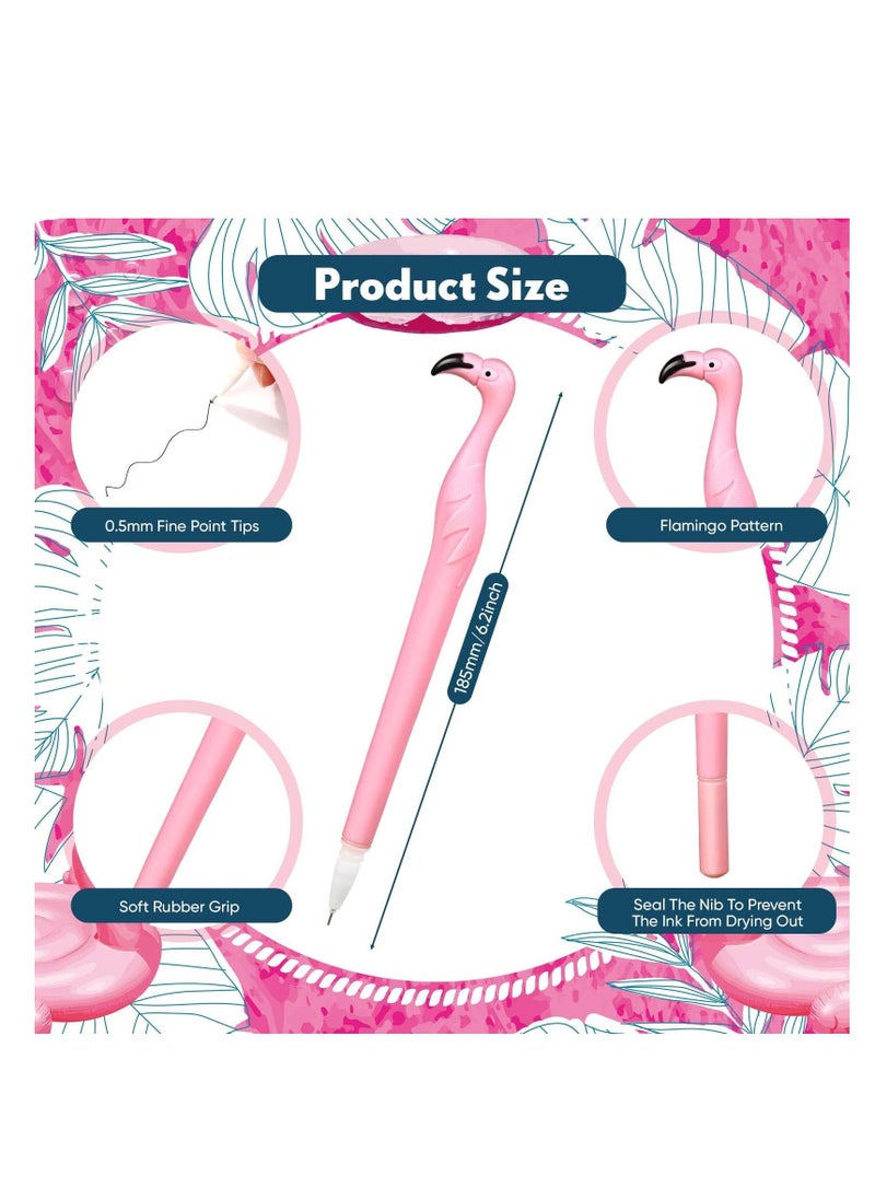 Y&D 18 Pieces Cute Pink Flamingo Pens Gift Creative Pen Novelty Plastic Rubber Ballpoint Black Ink 0.5 mm for Child Teacher Student Party Favors School Supplies  - Image 5