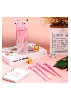 Y&D 18 Pieces Cute Pink Flamingo Pens Gift Creative Pen Novelty Plastic Rubber Ballpoint Black Ink 0.5 mm for Child Teacher Student Party Favors School Supplies  - Image 3