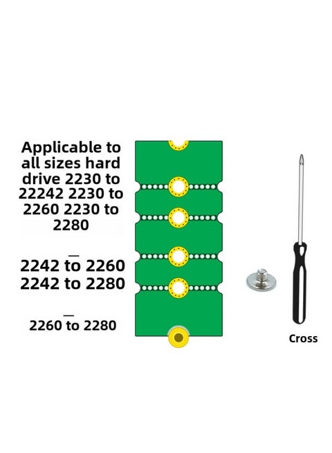 NGFF M.2 SSD Solid State Drive 2230 2242 2260 Turn 2280 Extension Bracket Extension Board-Capacity:Green Board_all-round Various Sizes Can Turn Screwdriver