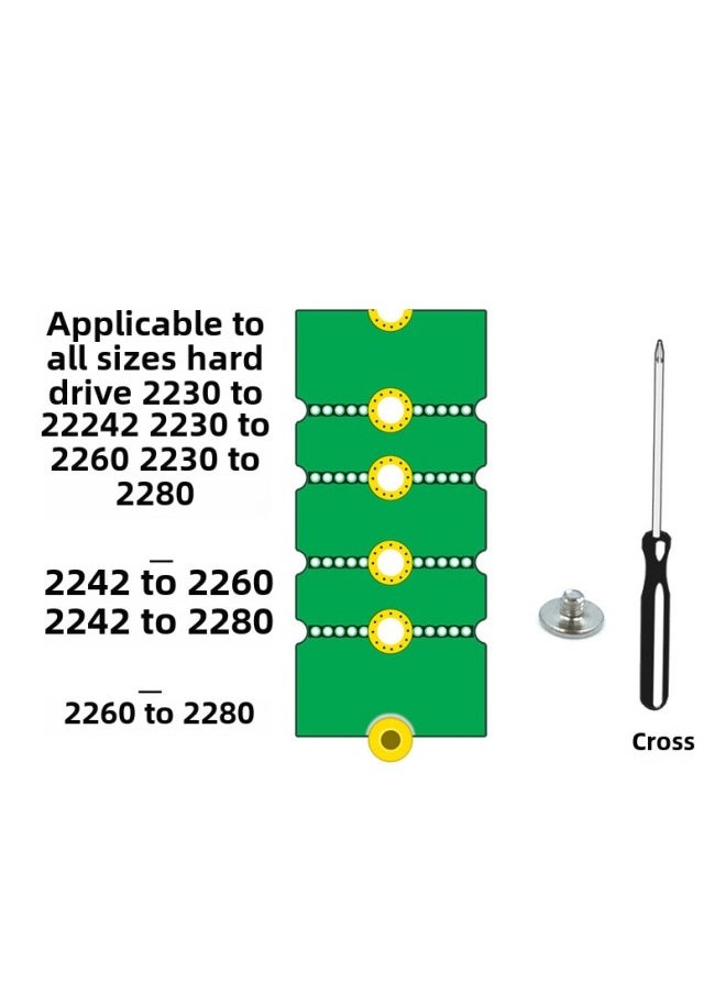 Generic - NGFF M.2 SSD Solid State Drive 2230 2242 2260 Turn 2280 Extension Bracket Extension Board-Capacity:Green Board_all-round Various Sizes Can Turn Screwdriver - Image 1