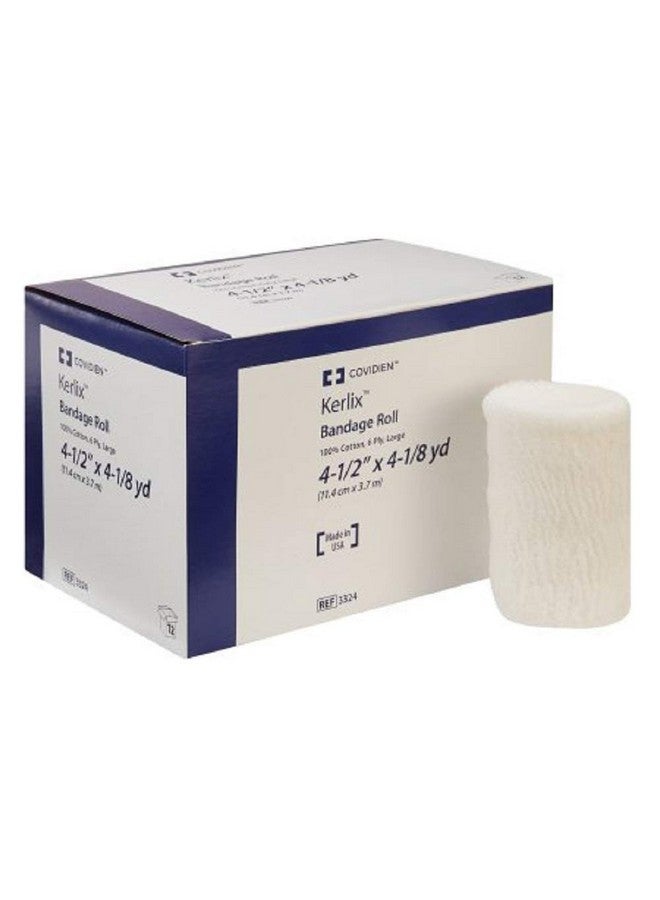 COVIDIEN 3324 Kerlix Bandage Roll, 100% Cotton, 6-Ply, 4-1/2" x 4-1/8 yd. Size, Large (Pack of 12)