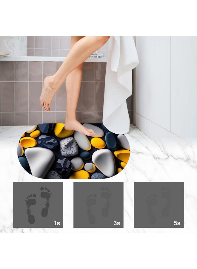 Wazdorf 3D Bathroom Mat, Door Mat, Floor Mat,Rare 3D Patterned Bath Mat, Bathroom Decor,Anti-Slip, Absorbent Bath Rug, Quick Drying, Easy Care Shower Rug, Decorate (60X40Cm) (Pebbles) - Image 4