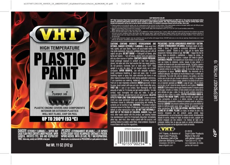 VHT دهان بلاستيك عالي الحرارة من ديوبيكلور ESP824007، 11 أونصة سائلة - Image 1