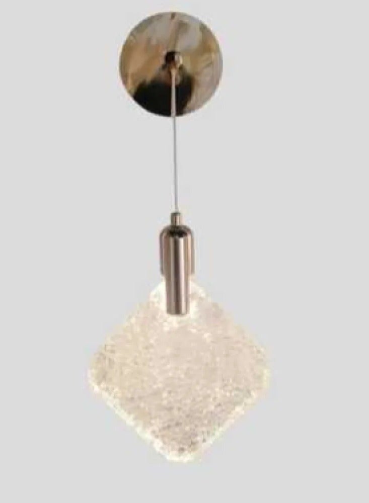 Crystal wall plate, golden color, 3 LED lights