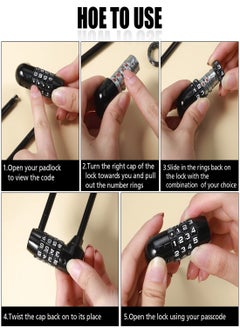 Generic 4 Digit Combination Padlock,  2Pcs 16cm/6 Resettable Code Combo Lock, Lengthened Lock Waterproof Pad Lock for Bicycles, Gates, Mountain Bike, Gym, School, Shed Lockers Heavy Duty Outdoor Lock  - Image 2